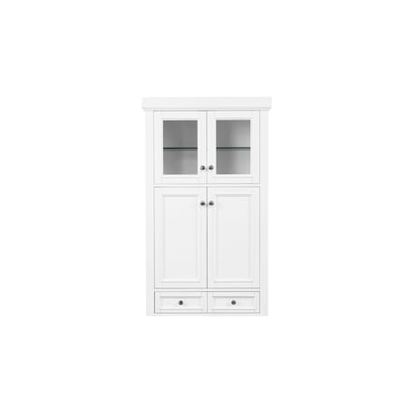 James Martin Vanities De Soto 30in Double Tower Hutch, Bright White 825-H30-BW